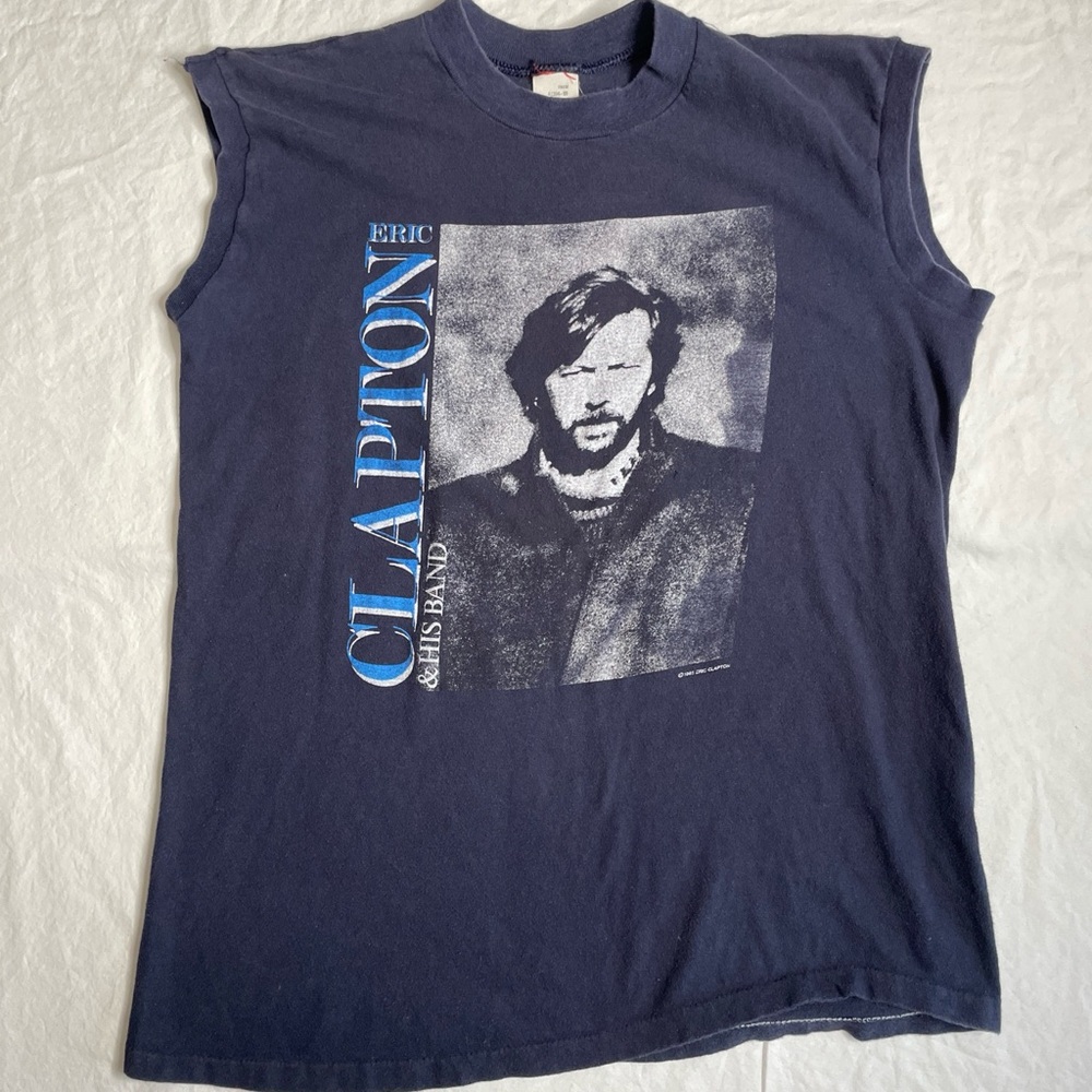 Eric Clapton Concert Tour Muscle Shirt Vintage 1985 Behind The Sun Single Stitch
